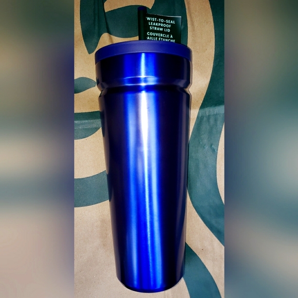 12. Starbucks 24oz shimering blue-purple Tumbler with straw - Picture 2 of 4
